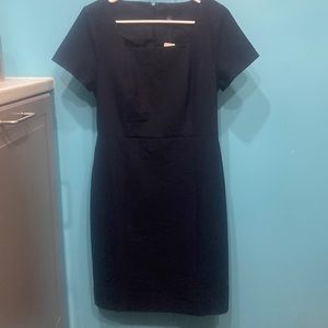 Ann Taylor, square neck, short sleeve, Navy Blue Dress, size 2